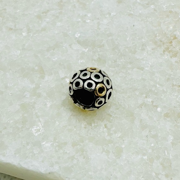 EUC Pandora 790325 Sterling Silver w/ 14K Yellow Gold Oh! Charm - Picture 14 of 17